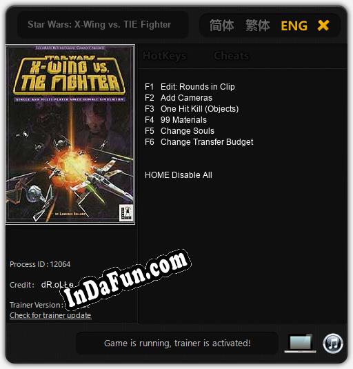 Star Wars: X-Wing vs. TIE Fighter: Trainer +6 [v1.7]