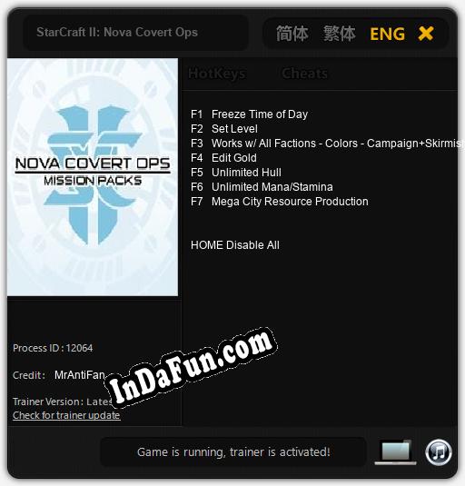StarCraft II: Nova Covert Ops: TRAINER AND CHEATS (V1.0.92)