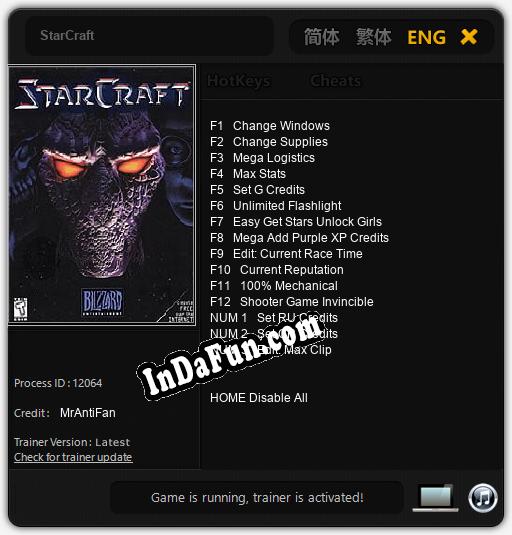 StarCraft: TRAINER AND CHEATS (V1.0.17)