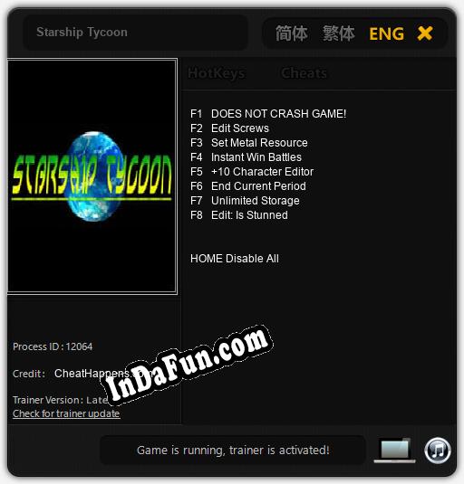 Starship Tycoon: TRAINER AND CHEATS (V1.0.14)