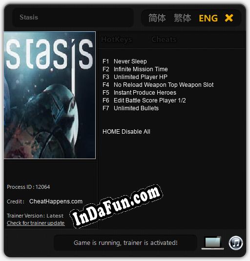 Stasis: TRAINER AND CHEATS (V1.0.6)