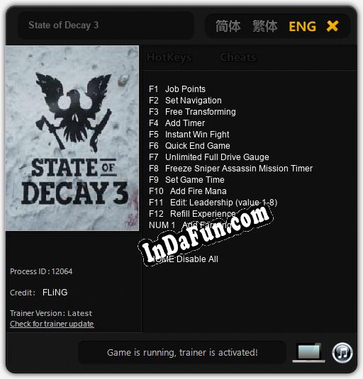 Trainer for State of Decay 3 [v1.0.4]