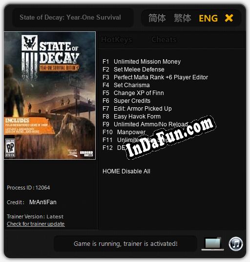 State of Decay: Year-One Survival Edition: Cheats, Trainer +12 [MrAntiFan]