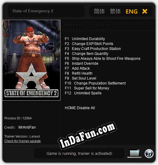 State of Emergency 2: Trainer +12 [v1.8]