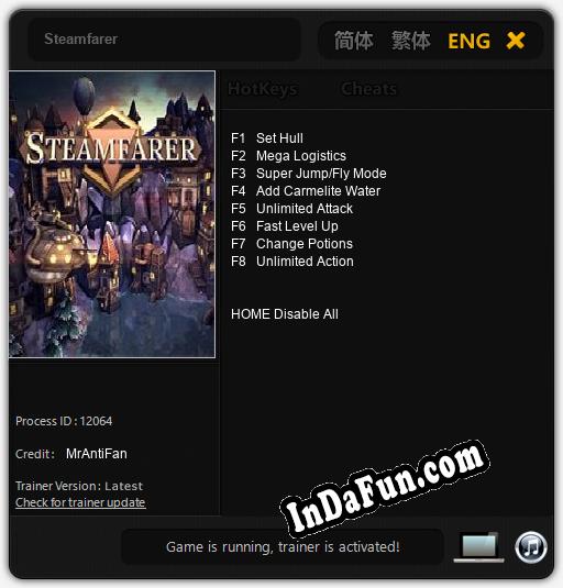 Steamfarer: Trainer +8 [v1.7]