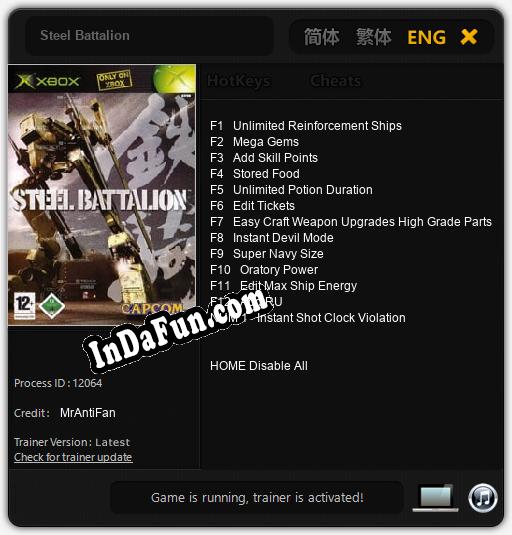 Steel Battalion: Cheats, Trainer +13 [MrAntiFan]