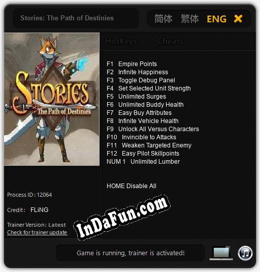 Stories: The Path of Destinies: Trainer +13 [v1.2]