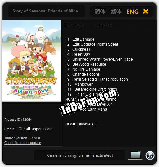 Story of Seasons: Friends of Mineral Town: Cheats, Trainer +15 [CheatHappens.com]