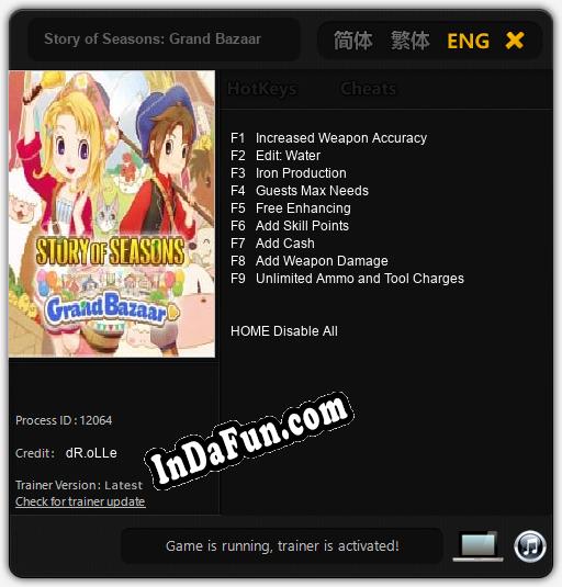 Story of Seasons: Grand Bazaar: TRAINER AND CHEATS (V1.0.88)