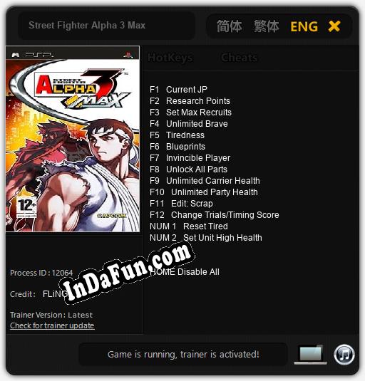 Street Fighter Alpha 3 Max: TRAINER AND CHEATS (V1.0.77)