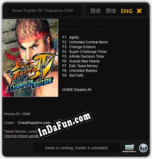 Trainer for Street Fighter IV: Champion Edition [v1.0.5]