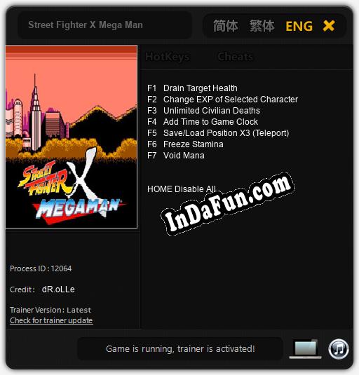 Street Fighter X Mega Man: TRAINER AND CHEATS (V1.0.25)