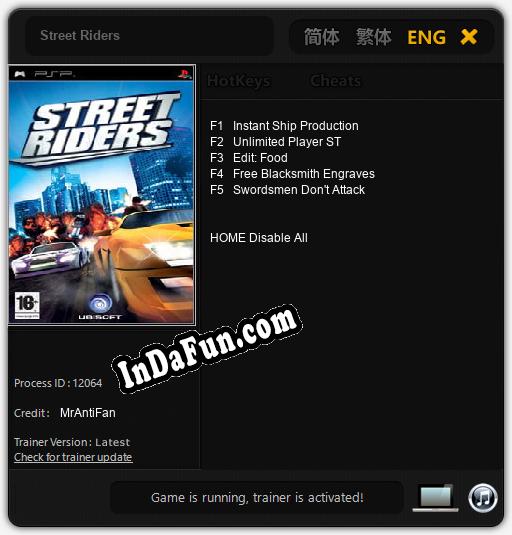 Street Riders: Trainer +5 [v1.1]