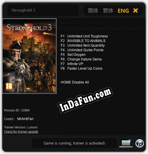 Stronghold 3: Cheats, Trainer +8 [MrAntiFan]