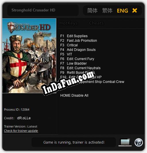 Stronghold Crusader HD: Trainer +11 [v1.9]