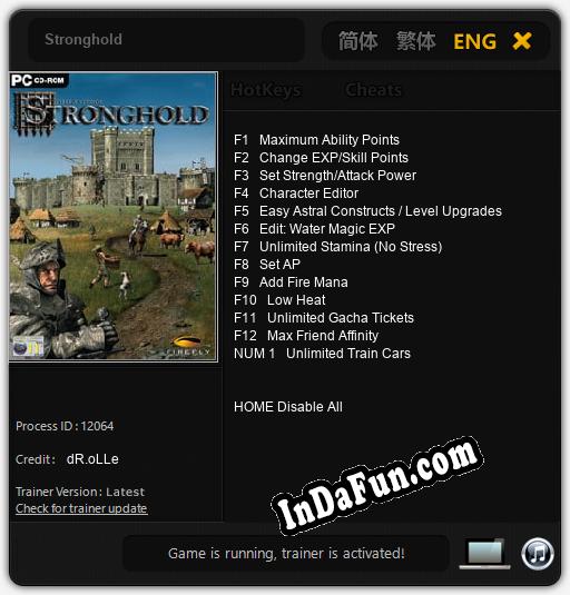 Trainer for Stronghold [v1.0.2]