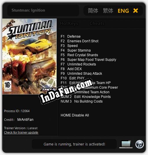 Trainer for Stuntman: Ignition [v1.0.6]