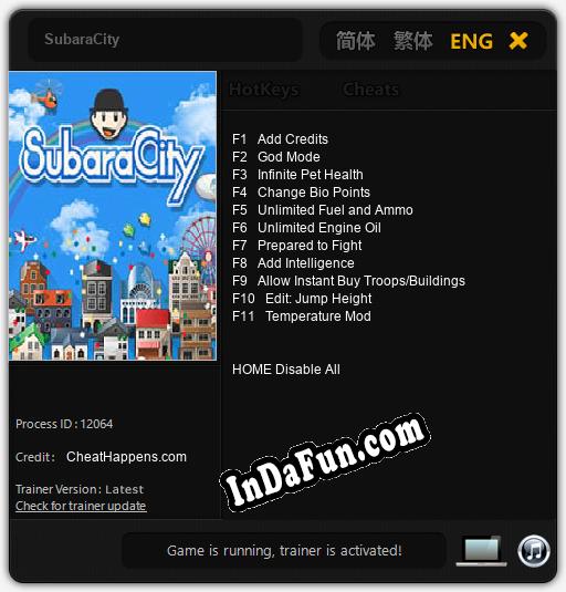 SubaraCity: TRAINER AND CHEATS (V1.0.20)