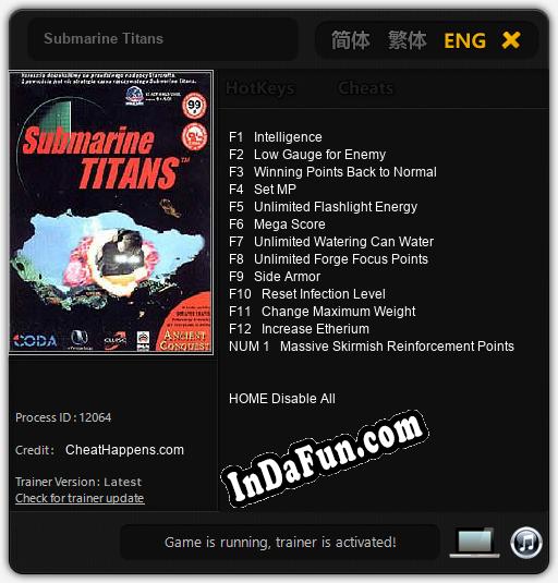 Submarine Titans: Trainer +13 [v1.4]