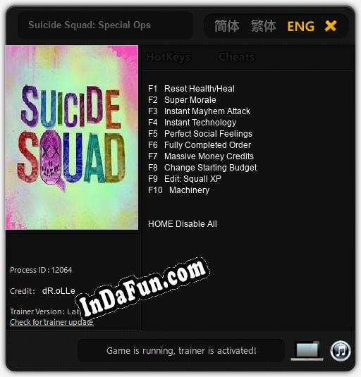 Trainer for Suicide Squad: Special Ops [v1.0.1]