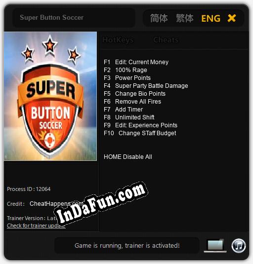 Super Button Soccer: Cheats, Trainer +10 [CheatHappens.com]