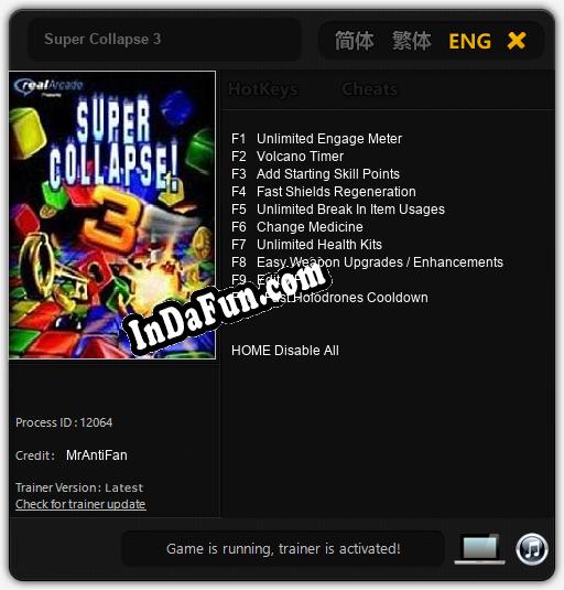 Trainer for Super Collapse 3 [v1.0.2]