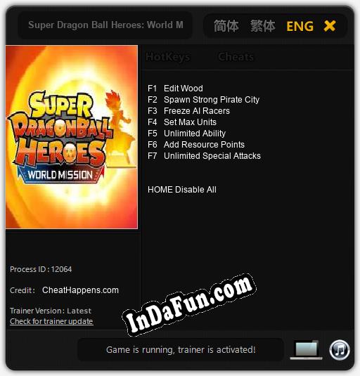 Super Dragon Ball Heroes: World Mission: Cheats, Trainer +7 [CheatHappens.com]