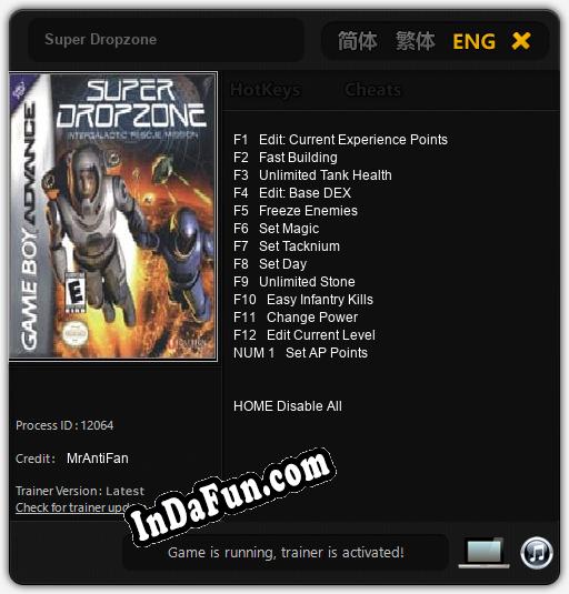 Super Dropzone: TRAINER AND CHEATS (V1.0.48)