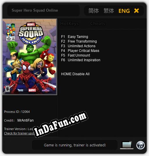 Super Hero Squad Online: Trainer +6 [v1.2]