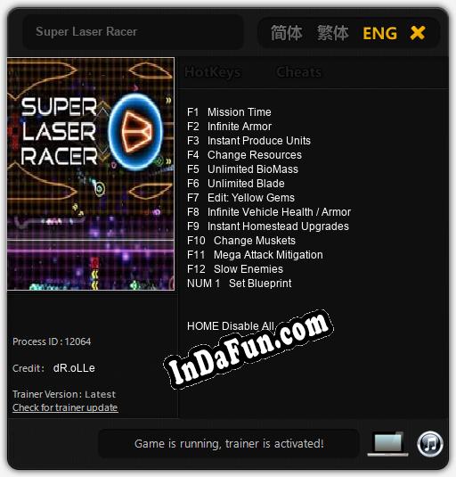 Super Laser Racer: TRAINER AND CHEATS (V1.0.94)
