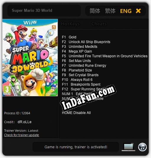 Super Mario 3D World: TRAINER AND CHEATS (V1.0.68)