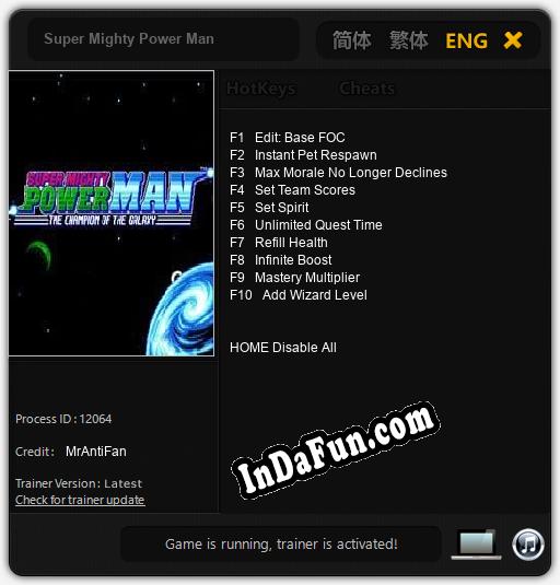 Super Mighty Power Man: Trainer +10 [v1.6]