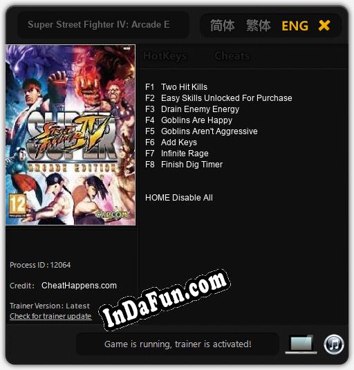 Trainer for Super Street Fighter IV: Arcade Edition [v1.0.7]