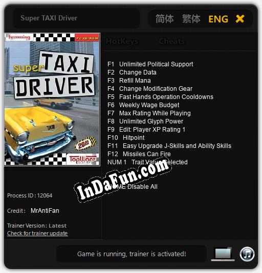 Super TAXI Driver: TRAINER AND CHEATS (V1.0.44)
