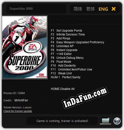 Superbike 2000: Trainer +13 [v1.3]