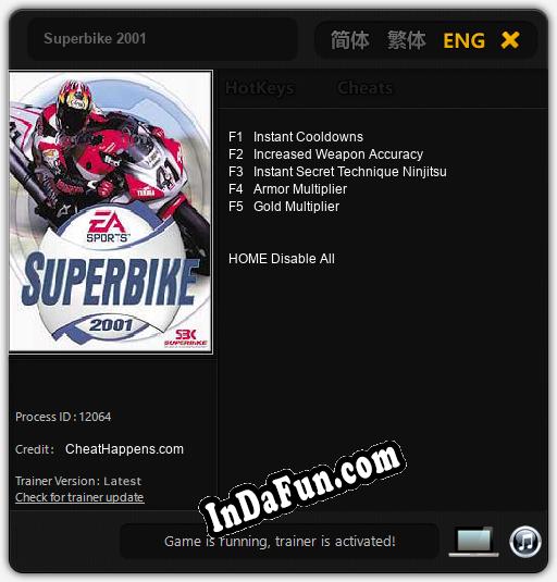 Superbike 2001: Cheats, Trainer +5 [CheatHappens.com]