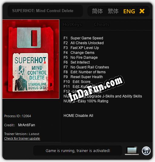 SUPERHOT: Mind Control Delete: Trainer +14 [v1.1]