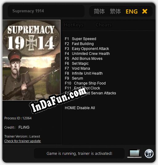 Trainer for Supremacy 1914 [v1.0.6]