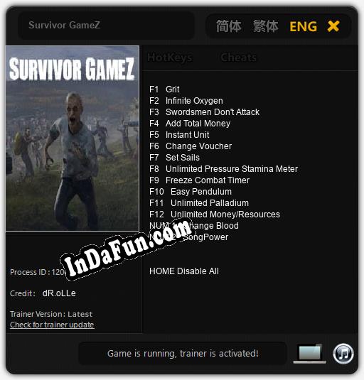 Survivor GameZ: Cheats, Trainer +14 [dR.oLLe]
