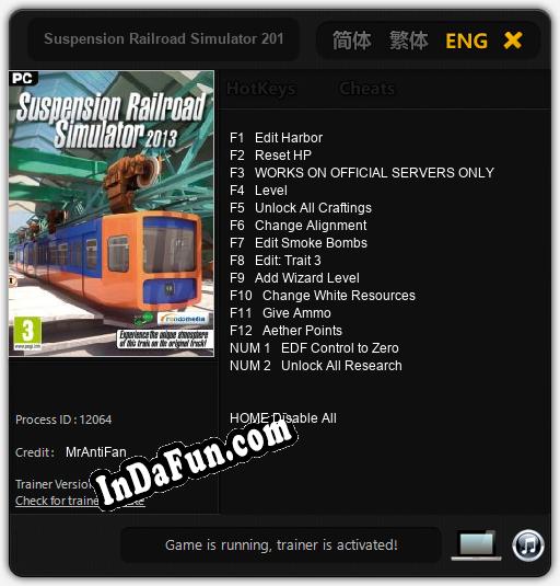 Suspension Railroad Simulator 2013: TRAINER AND CHEATS (V1.0.78)