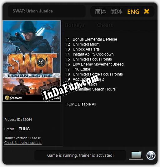 SWAT: Urban Justice: TRAINER AND CHEATS (V1.0.98)