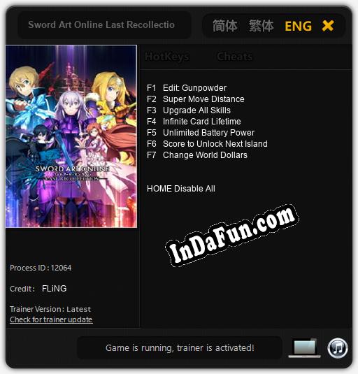 Sword Art Online Last Recollection: TRAINER AND CHEATS (V1.0.85)