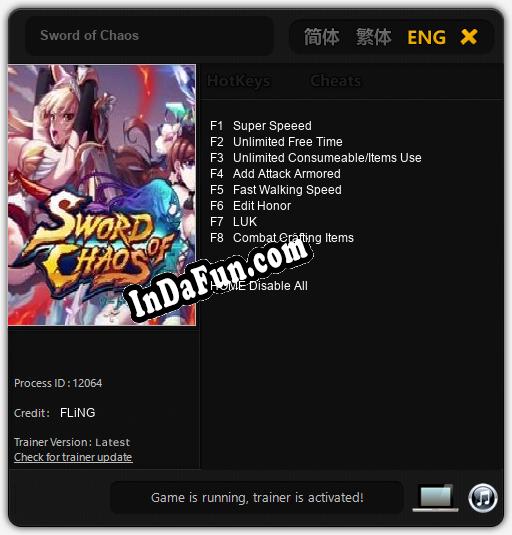 Sword of Chaos: Trainer +8 [v1.2]