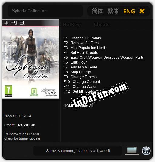 Syberia Collection: Cheats, Trainer +12 [MrAntiFan]