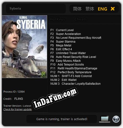 Trainer for Syberia [v1.0.2]