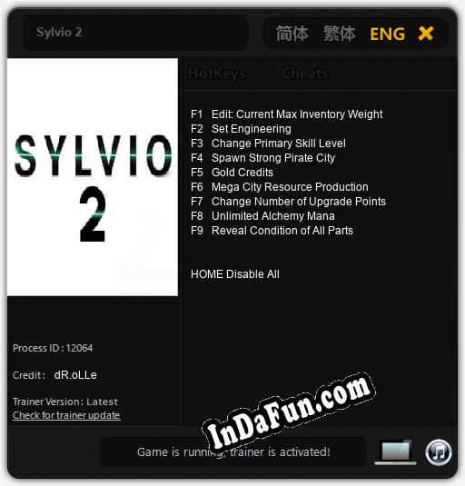 Sylvio 2: TRAINER AND CHEATS (V1.0.87)