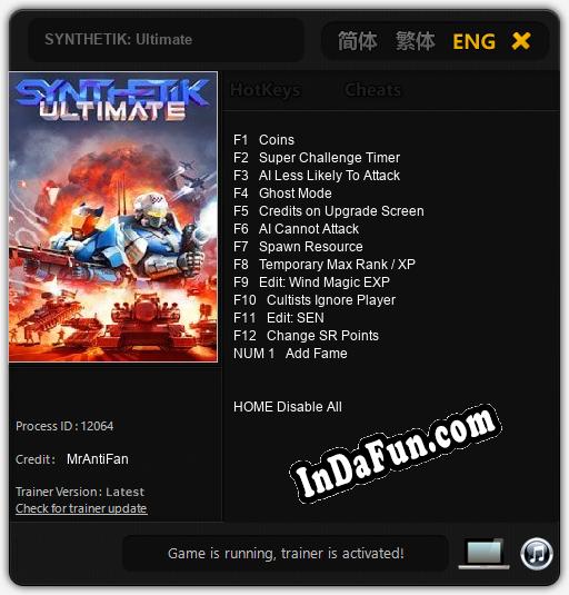 SYNTHETIK: Ultimate: Trainer +13 [v1.3]