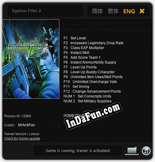 Syphon Filter 2: TRAINER AND CHEATS (V1.0.67)