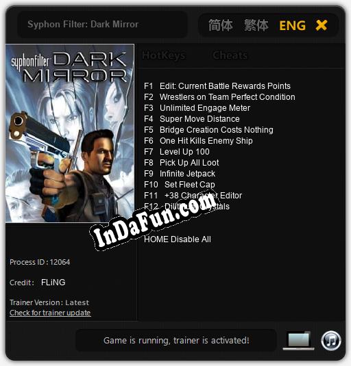 Syphon Filter: Dark Mirror: TRAINER AND CHEATS (V1.0.2)