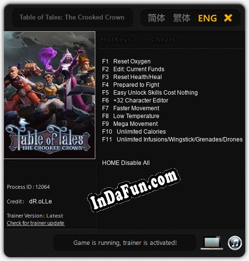 Table of Tales: The Crooked Crown: TRAINER AND CHEATS (V1.0.38)